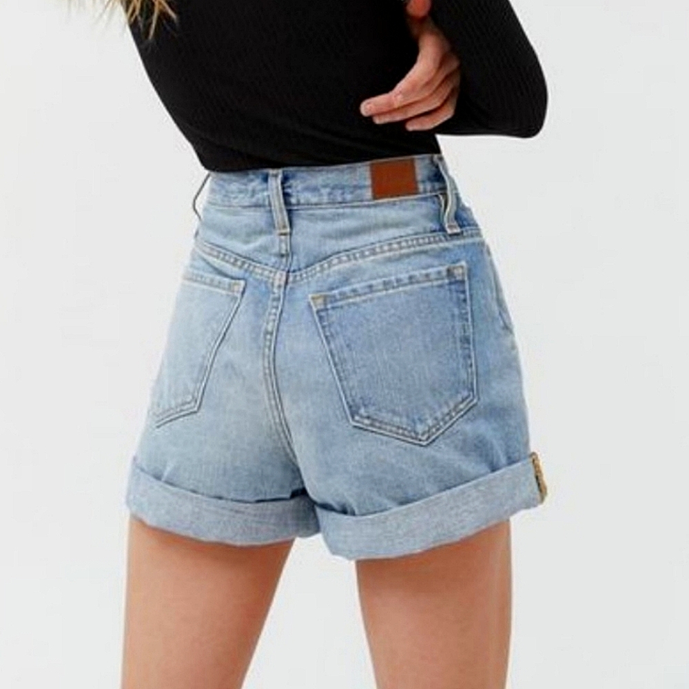BDG "Mom High-Rise" cuffed denim shorts, size 4.